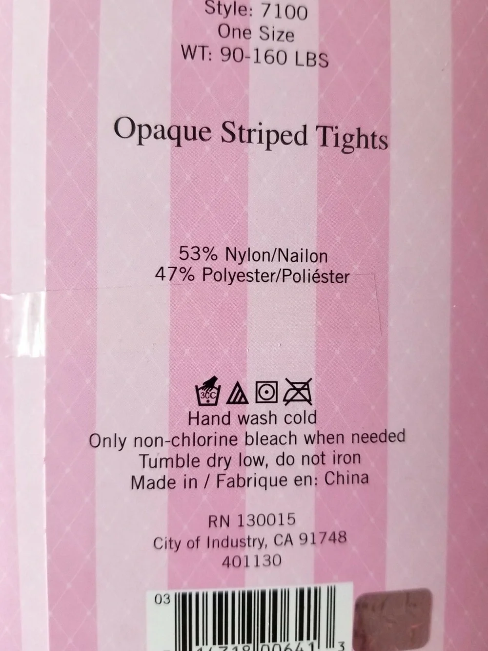 Brand New-Leg Avenue Pink and Black Striped Tights